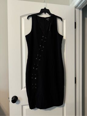 BOLD elements Black Lace-Up Mini Dress